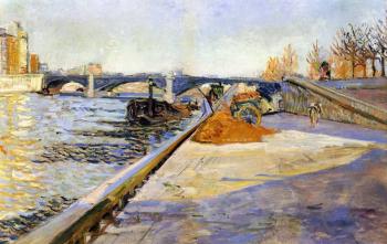 (image for) Handmade oil painting Copy paintings of famous artists Paul Signac's painting, Paris, Paris - Quai de - Click Image to Close